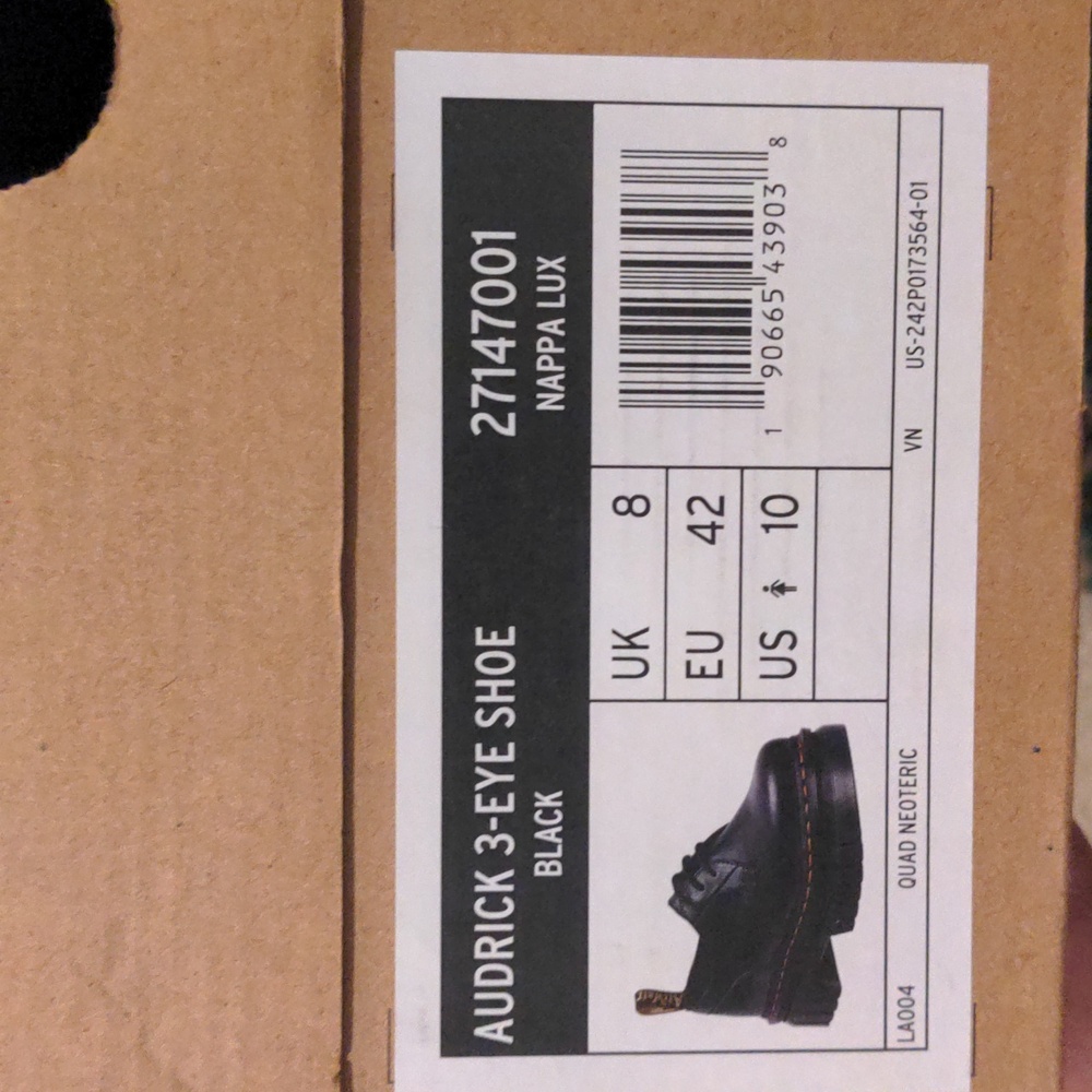 Dr. Martens Women's Audrick 3 Eye Nappa Leather Platform Black Shoes Size 10 - Picture 8 of 8